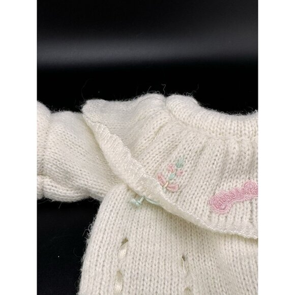 CPK Cabbage Patch Kids Vtg Baby Bean Butt BBB White Knit Sleeper Outfit RARE - Picture 3 of 13
